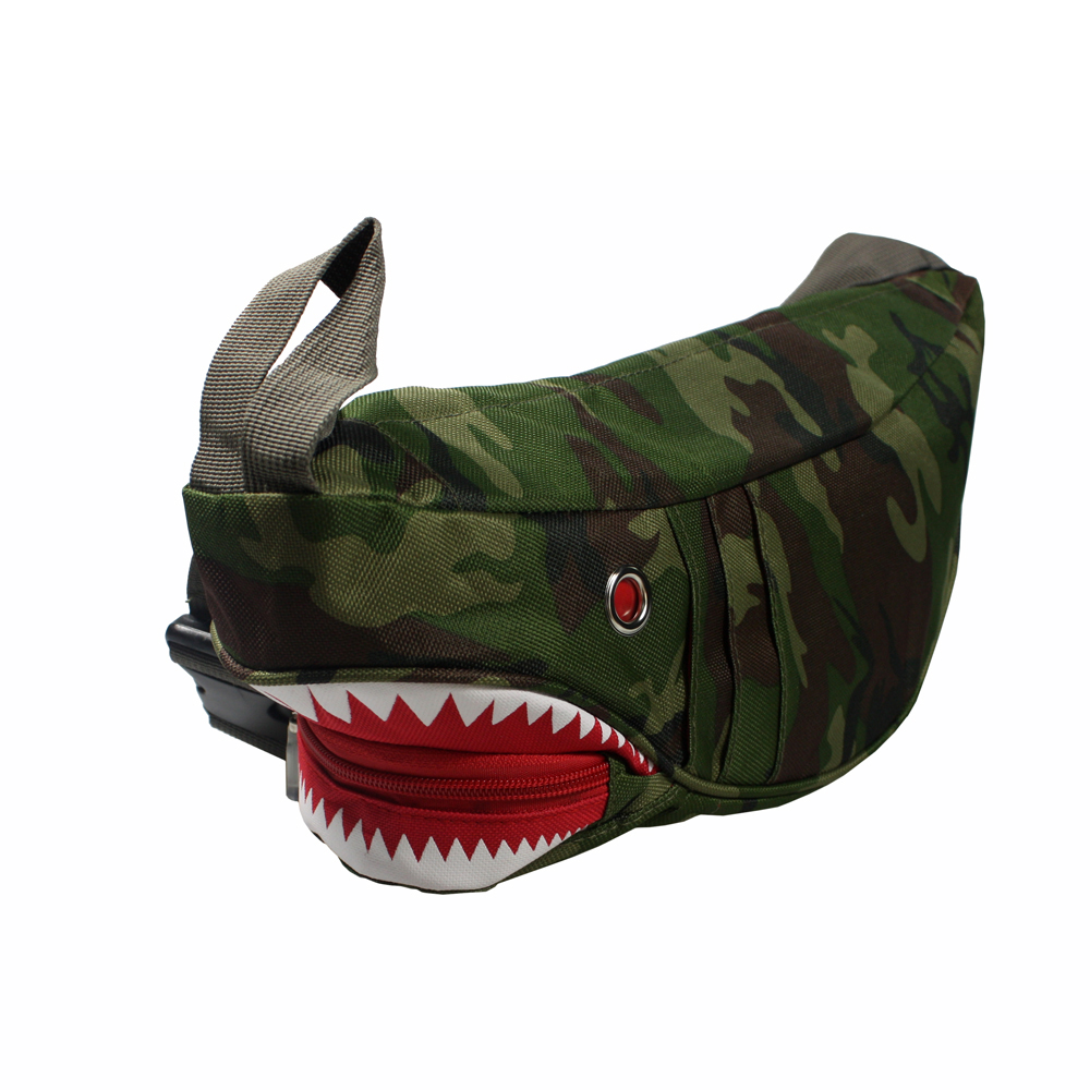 [cute Shark] Army Green Multi-purposes Fanny Pack / Back Pack / Travel Lumbar Pack