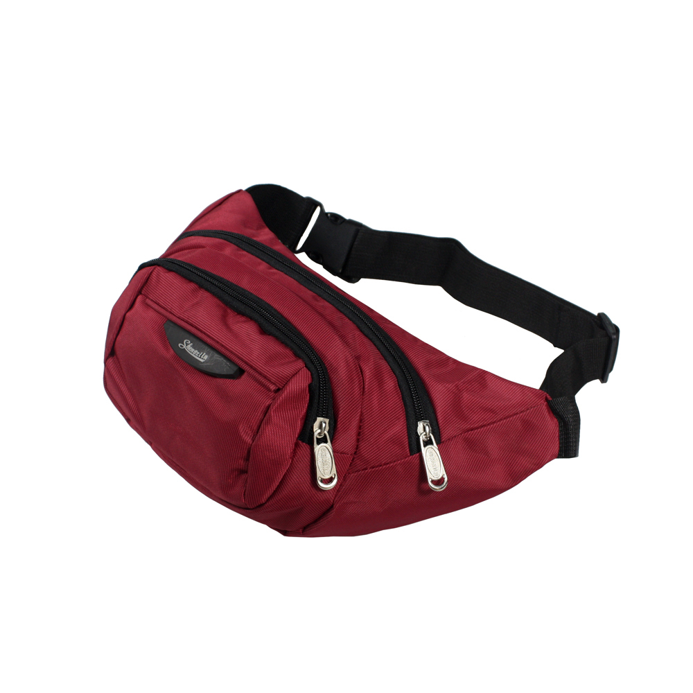[multi-ziper] Crimson Multi-purposes Fanny Waist Pack / Back Pack / Travel Lumbar Pack