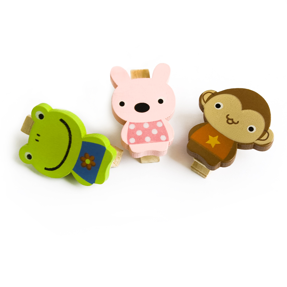 [smile Animals-c] - Wooden Clips / Wooden Clamps / Mini Clips